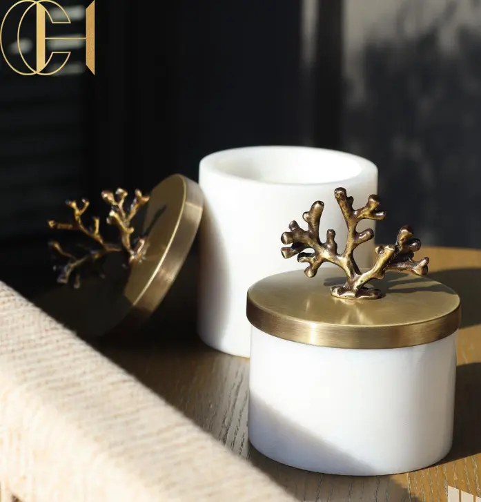 C&H Wholesale Luxury Aromatherapy Home Fragrance Crystal Scented Candles with Dried Flowers for Home Decoration