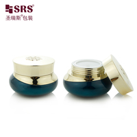 Pot en verre vide pour crème visage, 50 ml, emballage cosmétique de luxe avec bouchon doré