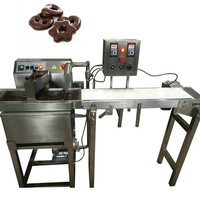 Dates Cacahuète Amande Noix Noix Donut Crème Glacée Mini Petit Enrobage au Chocolat Enrobeur Enrobage Machine Ligne de Production pour la Maison