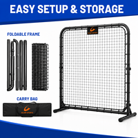 Filet de rebond portable multi-sports avec cadre en acier pliable pour l'entraînement au football, au baseball, au golf, en intérieur et en extérieur