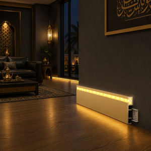 Plinthe LED en aluminium doré, étanche, durable, facile à installer, auto-adhésive, avec clip dissimulé, pour villas et hôtels de luxe - Product Image 1