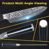 50% de réduction sur le couteau à steak Nakiri Chef, ensemble de couteaux Damas 67 couches, ensemble de couteaux de cuisine Vg10 avec motif martelé