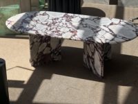 Ensemble de table à manger en marbre blanc Calacatta moderne et écologique de luxe pour la maison, la villa, la cuisine et le salon