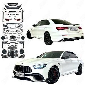 Per Benz E <span class=keywords><strong>classe</strong></span> W213 aggiornamento 2016 2020 <span class=keywords><strong>AMG</strong></span> E63 stile Widebody <span class=keywords><strong>paraurti</strong></span> Surround GT griglia anteriore diffusore posteriore cofano parafango - Product Image 1