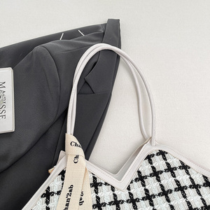 Sacs fourre-tout grande capacité pour femme 2025 – Collection été très tendance – Sacs à main <span class=keywords><strong>de</strong></span> ville à motif quadrillé avec fermeture éclair pour femme - Product Image 3
