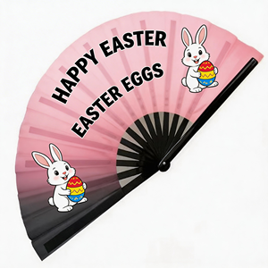 Nuevo Abanico Plegable de Bambú con Logotipo Personalizado al por Mayor, Abanico de Mano para Bodas, Abanico para el Día de Pascua - Product Image 3
