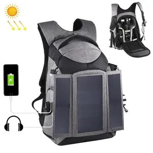 PULUZ açık taşınabilir çift omuzlar güneş enerjisi kamera sırt çantası kamera çantası