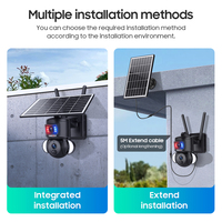 8MP 4G GSM Panoramique Sans Fil CCTV Caméra Extérieure Dôme Sécurité PTZ Caméra Double Lentille Projecteur Réseau 4G Solaire Batterie Caméra