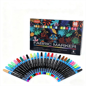 Marqueurs de peinture couleur, marqueurs textiles, ensemble de stylos non toxiques, indélébiles et permanents, peinture textile à pointe fine, stylo <span class=keywords><strong>marqueur</strong></span> textile - Product Image 1