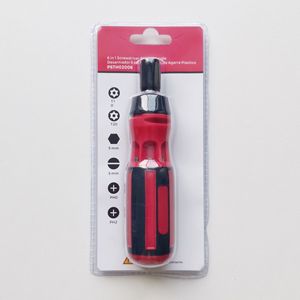 Lixin Tools 6 In 1 <b>Screwdriver</b> Plastic Handle T10 T20 5mm Ph0 Ph2 Magnetic Bit Set For Diy Repair - Product Image 1