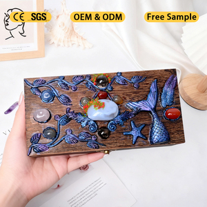 DIY Natural Gemstone Magic Box <b>Crystal</b> Mineral Specimen Wooden Collection Treasure Box - Product Image 3