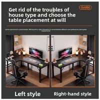 Bureau d'angle en L pour e-sport avec étagère intégrée pour la maison, la chambre, l'apprentissage et le bureau