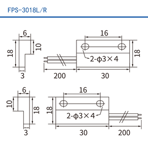 Interruptor de proximidad magnético HKFAST FPS-3018L FPS-3018R con carcasa de ABS y cable UL1007 para control de acceso y posición en puertas de gabinetes - Product Image 5