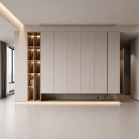 Meuble mural de salon modulaire personnalisable à hauteur réglable, système d'étagères ouvertes de luxe moderne avec éclairage LED pour hôtel