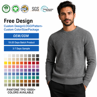 Pull tricoté d'hiver pour homme à col rond, texturé, personnalisé, 100 % coton, service OEM avec plus de 10 000 couleurs Pantone TPG