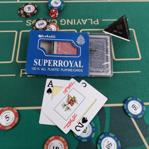 Nouvel arrivage de cartes à jouer avec logo personnalisé Cartes flash de poker en papier étanche avec boîte Nouvelle carte de poker personnalisée en plastique avec nom - Product Image 1