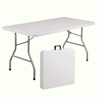 Table d'extérieur pliable pour ordinateur, poker, étude, repas et événements, avec chaises intégrées