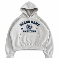 Sweat à capuche oversize 100 % coton avec doublure polaire tricotée, personnalisable avec impression sérigraphique du logo de la marque et strass