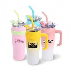 Taza de Hielo Moderna Personalizada para Uso en Exteriores y Automóviles, Gran Capacidad, con Asa y Tapa, 40 oz, Doble Capa, Acero Inoxidable, Taza de Viaje - Product Image 6