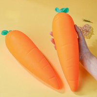 Jouet Squishy Géant en PU Souple en Forme de Carotte, Rempli de Farine, à Rebond Lent, Anti-Stress, Forme Alimentaire, Décompression, Vente en Gros