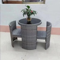 Meubles de jardin en rotin modernes et imperméables au design unique table basse ensembles de jardin chaise de rangement pour l'extérieur