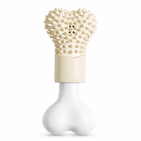 Jouet à mâcher pour chien en caoutchouc PA+ durable, moderne, en forme d'os, pour le nettoyage dentaire, interactif, disponible en 2 couleurs