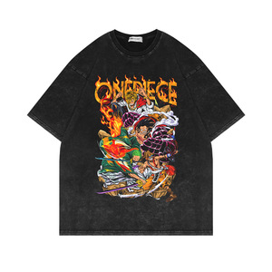 <span class=keywords><strong>T</strong></span>-<span class=keywords><strong>shirt</strong></span> à manches courtes lavé et en détresse Style rétro surdimensionné, <span class=keywords><strong>T</strong></span>-<span class=keywords><strong>shirt</strong></span> une pièce Anime <span class=keywords><strong>Luffy</strong></span> à manches courtes - Product Image 4