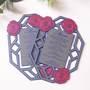 Thiết Kế Mới Hoa Giấy Thẻ <span class=keywords><strong>Menu</strong></span> Với Chết Cắt Mô Hình Và Màu Xanh Lá Văn Bản Cho Đám Cưới & Sinh Nhật Bên Tổ Chức Sự Kiện - Product Image 3