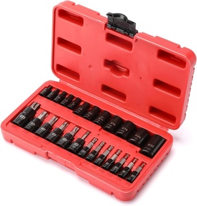 Jeu de 25 embouts <span class=keywords><strong>Torx</strong></span> OEM, 13 embouts étoile T8-T60 et 12 douilles E-<span class=keywords><strong>Torx</strong></span> E4-E22, kit d'outils professionnel pour mécaniciens automobiles et motocyclistes - Product Image 1