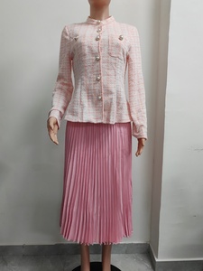 เสื้อแขนยาวลายสก๊อตสำหรับผู้หญิง (ไม่รวมเข็มขัด) พร้อมกระโปรงจีบ ชุดลำลอง 2 ชิ้น แฟชั่น - Product Image 5