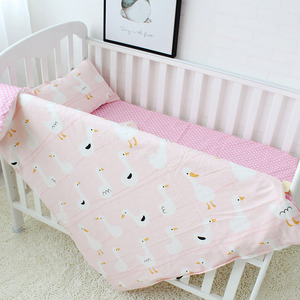 Rosa cartorn de 100% algodón 3 pieza <span class=keywords><strong>cuna</strong></span> ropa de cama edredón hoja polvo para bebé - Product Image 4