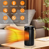 Radiateur céramique PTC 2000W avec télécommande, oscillation, 3 modes de chauffage, minuterie 12H, protection contre la surchauffe et la basculation