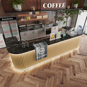 คาเฟ่ร้านชานมโต๊ะรับน้ำเคาน์เตอร์รับร้านอาหารมุมโค้ง - Product Image 1