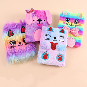 Diario A5 Personalizzato con Copertina Rigida in Tessuto Peluche a Forma di Gatto, Coniglio o <span class=keywords><strong>Volpe</strong></span>, 80 Fogli per Ragazze - Design Kawaii Peloso e Colorato, Regalo Quotidiano - Product Image 2