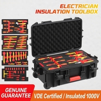 Ensemble d'outils isolés certifiés VDE 1000V en acier chrome-vanadium avec mallette rigide OEM pour la réparation automobile et électrique