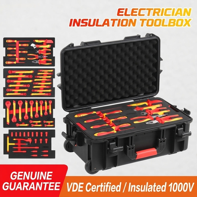 Chrome-vanadium Steel VDE Certified 1000V Insulated Tool Set with Hard Case OEM for Automotive Electrician Repair