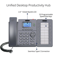 Téléphone IP d'extension LVswitch 3DSS-32+T780PN avec casque professionnel pour centre d'appels, écran LCD rétroéclairé 2,4 pouces, PoE, Linux, SIP 2.0, 2 lignes, pour hôtel