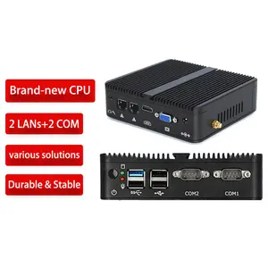Nhà máy giá rẻ máy tính Mini PC Intel Celeron j4125 kép 2 LAN Ethernet 4 USB Ubuntu Win 10 NUC Nano không quạt công nghiệp Mini PC