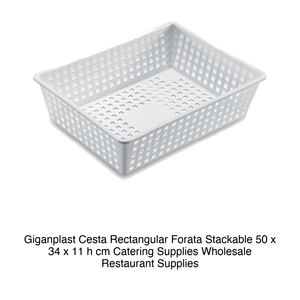 Cesta Rectangular Perforada Apilable 50 × 34 × 11 h cm, sin Tapa Giganplast - Product Image 2