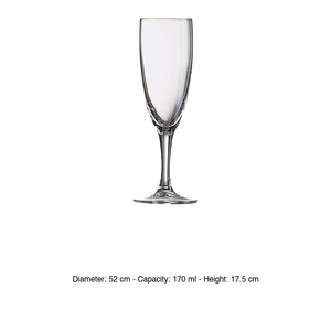 แก้วฟลุต Elegance 17 cl Arcoroc แก้วสูง 17.5 ซม. เส้นผ่านศูนย์กลาง 5.2 ซม. - Product Image 3