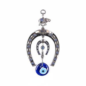 Double éléphant, ornement mural suspendu en verre, amulette du mauvais œil, ornement de turquie, 1 pièce - Product Image 2