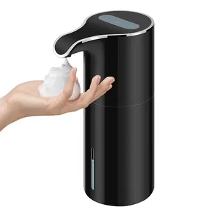 Dispenser di sapone schiumogeno senza contatto automatico bianco elettrico ricaricabile USB con sensore IR da 450ml con interruttori regolabili per il bagno