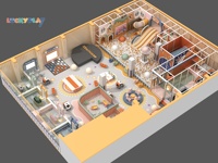 Luckyplay - Equipo de Diversión para Niños, Tobogán, Arena, Gimnasio, Laberinto, Parque de Atracciones, Área de Juegos Interior