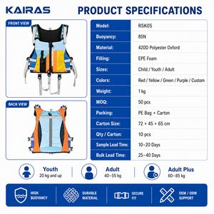 Gilet de sauvetage OEM personnalisé pour <span class=keywords><strong>rafting</strong></span> et kayak en eau vive, en Oxford 420D avec bande réfléchissante - Product Image 6
