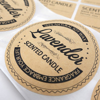 Étiquette autocollante en papier kraft imprimée sur mesure, parfumée, pour emballage de bougies dans des pots en verre