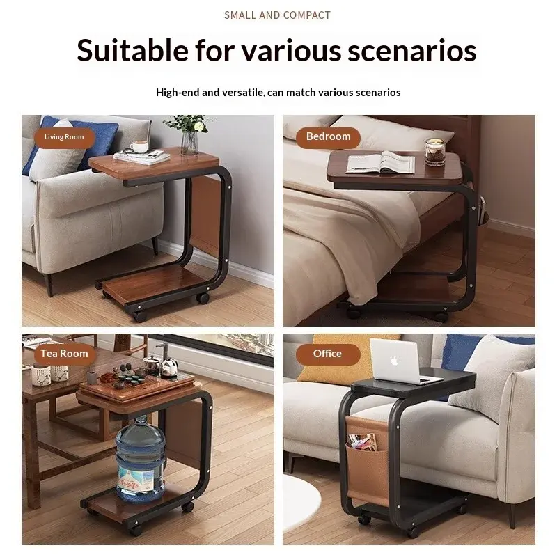 Modern Mobile Coffee Side Table Bedside Nightstand Small Table Sofa End ...