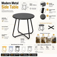 Table d'appoint moderne en métal style nordique Macaron avec base stable en X pour salon et balcon, anti-rouille, idéale pour petits espaces