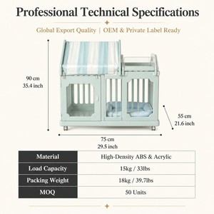 Villa Acrílica Panorámica Premium <span class=keywords><strong>para</strong></span> Perros, Visibilidad 360°, <span class=keywords><strong>Casa</strong></span> Móvil <span class=keywords><strong>para</strong></span> Perros Pequeños, Corral <span class=keywords><strong>para</strong></span> Mascotas Interior/Exterior con Ruedas Universales - Product Image 5