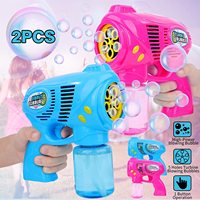 Pistolets à bulles avec 2 solutions, jouet à bulles pour enfants et tout-petits, souffleur de bulles, jouet amusant pour l'été, blaster pour fête d'anniversaire