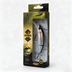 Boîtes d'emballage personnalisées avec logo imprimé, fenêtre transparente, pour la vente en gros OEM, destinées à la présentation de leurres de pêche en détail. - Product Image 2